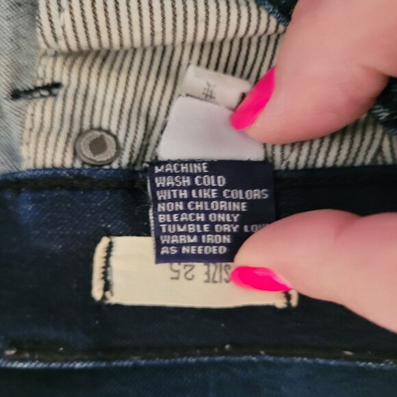 Madewell Low-Rise Distressed Skinny Jeans Womens Size 25 Dark Wash Denim - Picture 7 of 7